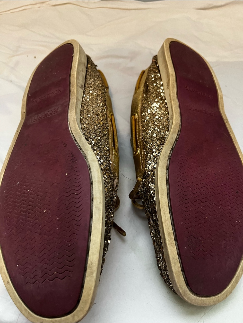 ✨ Sperry Top-Sider Gold Glitter Authentic Original Boat Shoes ✨ - Picture 4 of 7